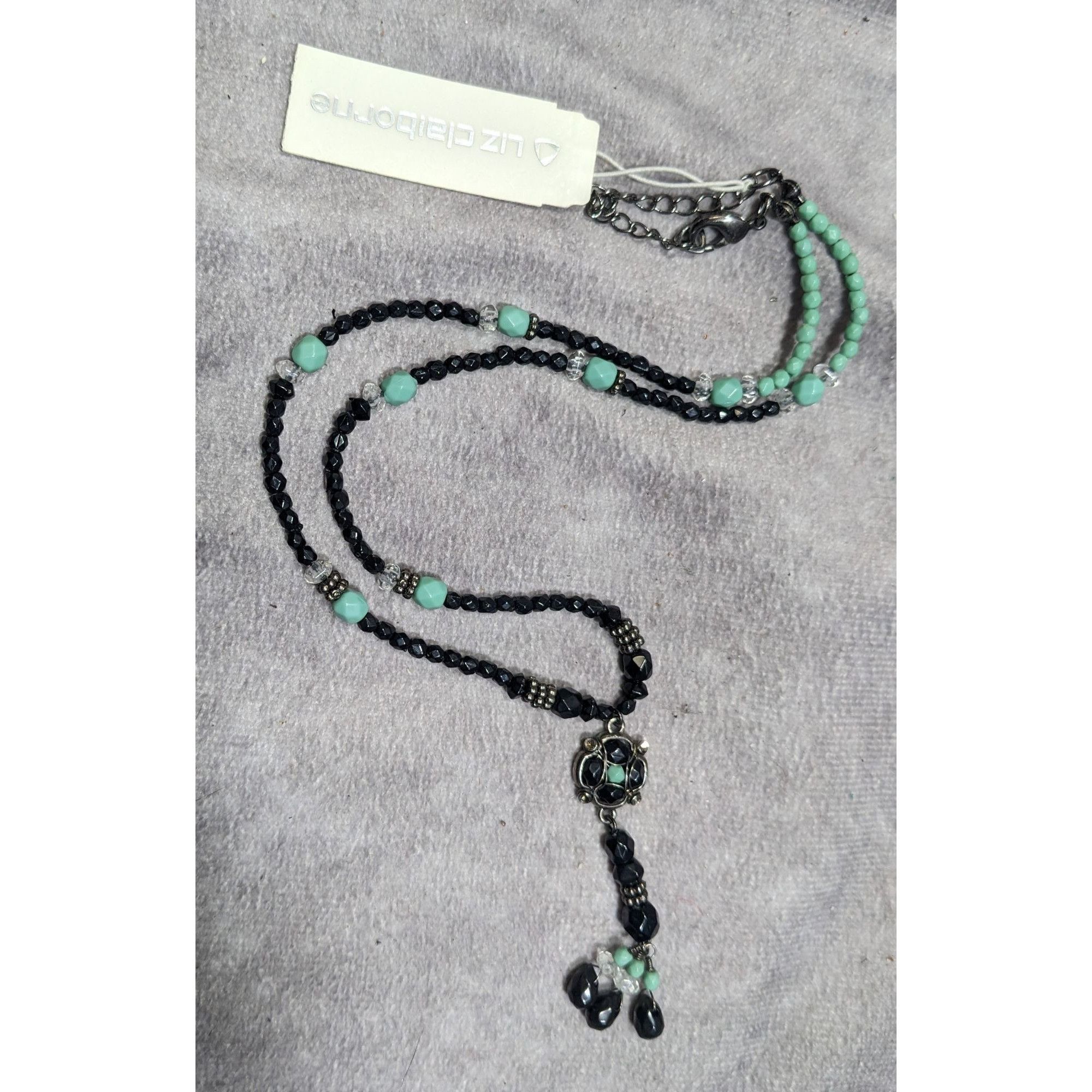 Liz Claiborne Liz Claiborne Bohemian Black And Blue Beaded Necklace Size ONE SIZE - 6 Thumbnail