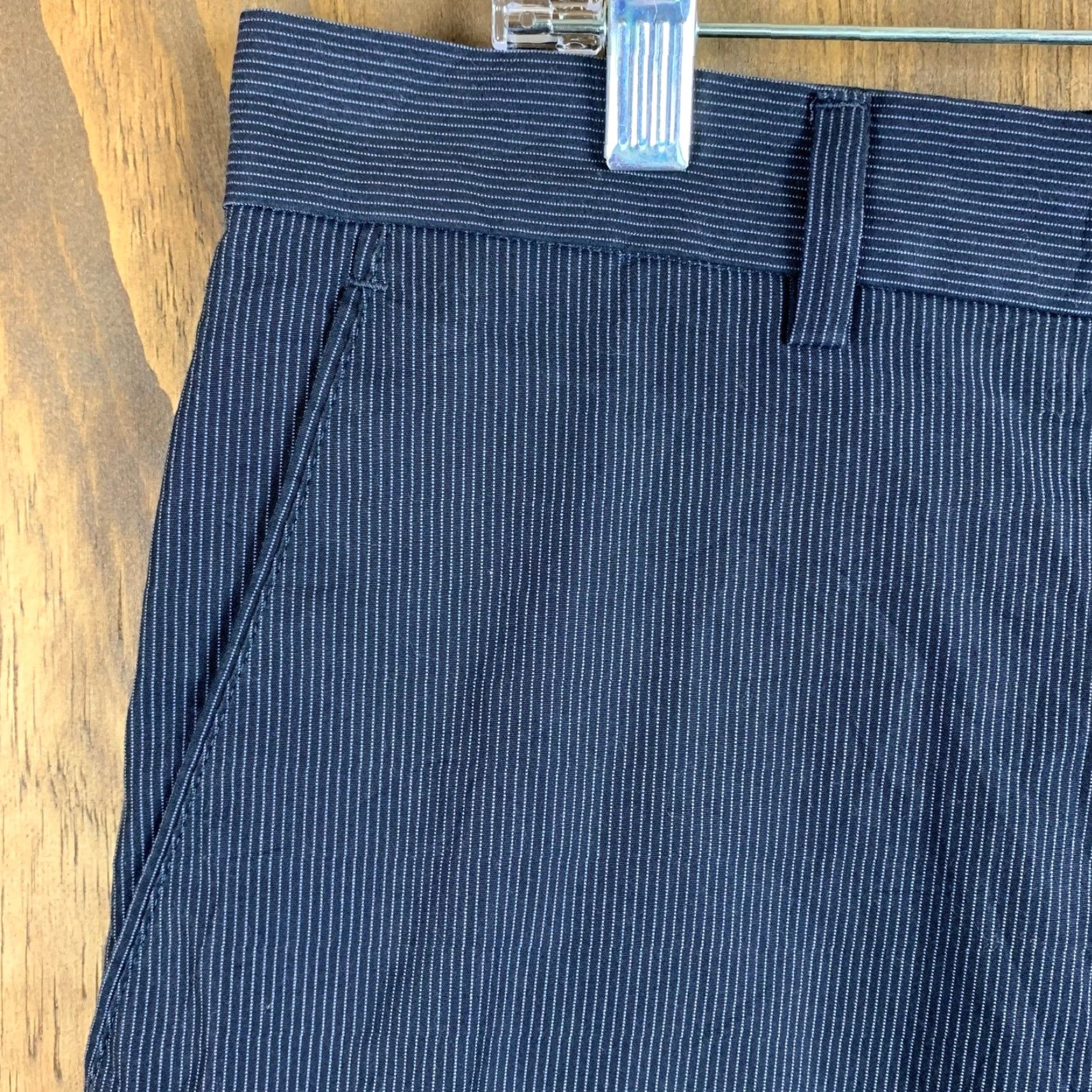 Banana Republic Banana Republic Mens Pants Blue Dress Chino Pinstriped 100% Cotton 35x34 Pants Shirt? Size US 35 - 4 Thumbnail