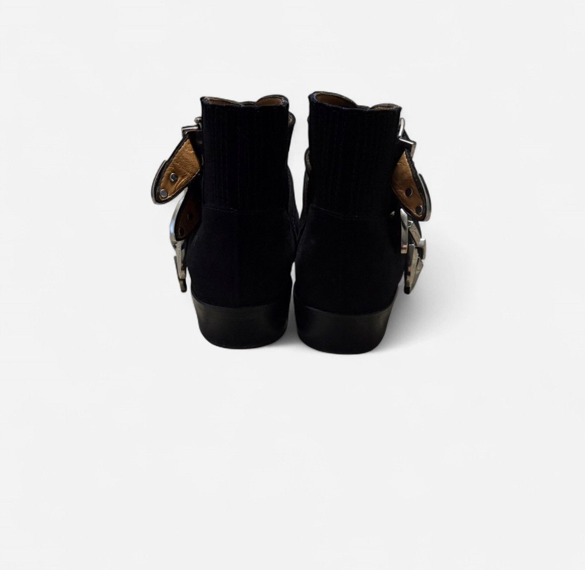 TOGA VIRILIS Black Suede Buckle Boots Size US 7 / EU 40 - 4 Thumbnail