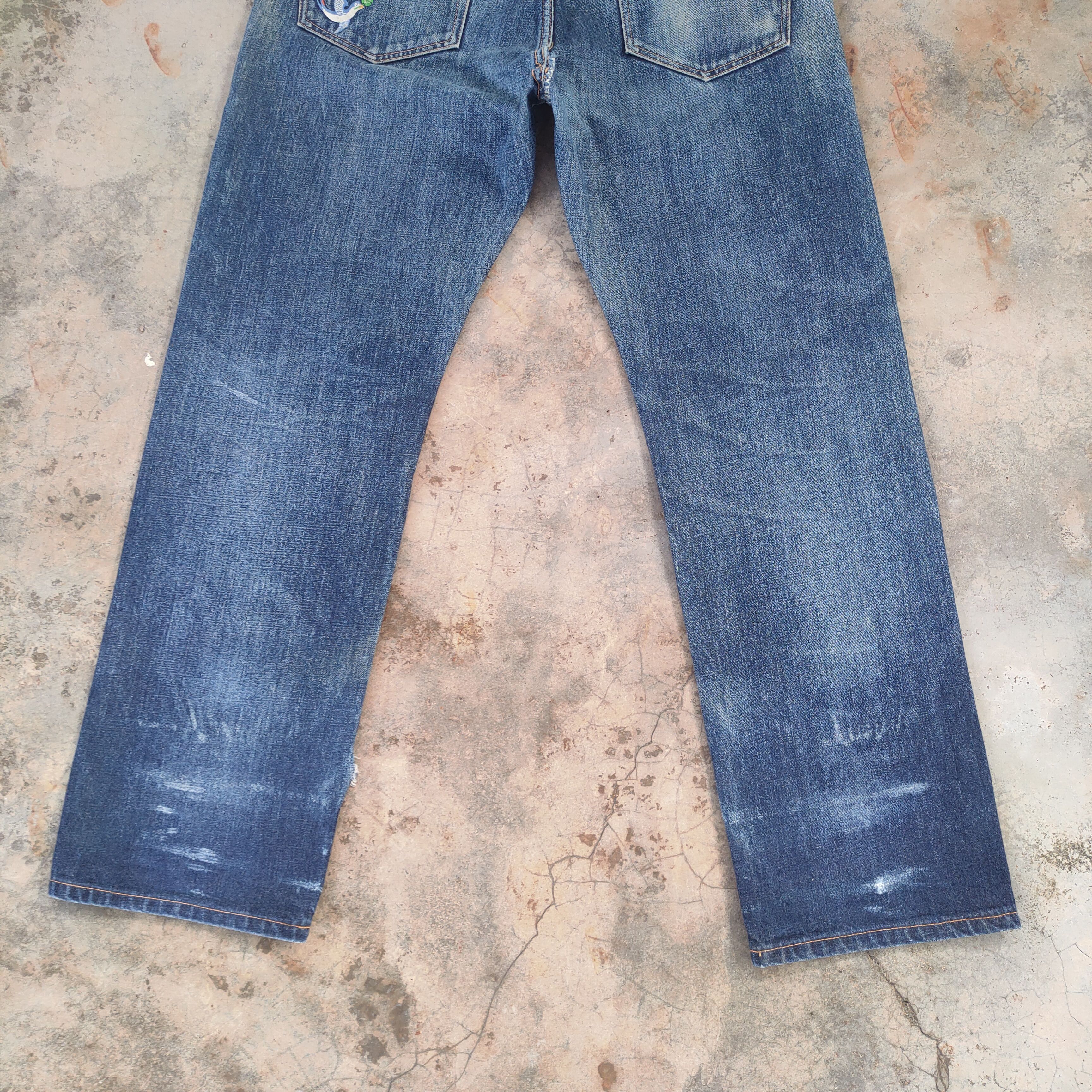 Japanese Brand W32 VINTAGE ROTAR SELVEDGE FADED RIPPED JEANS DENIM PANTS Size US 32 / EU 48 - 12 Thumbnail