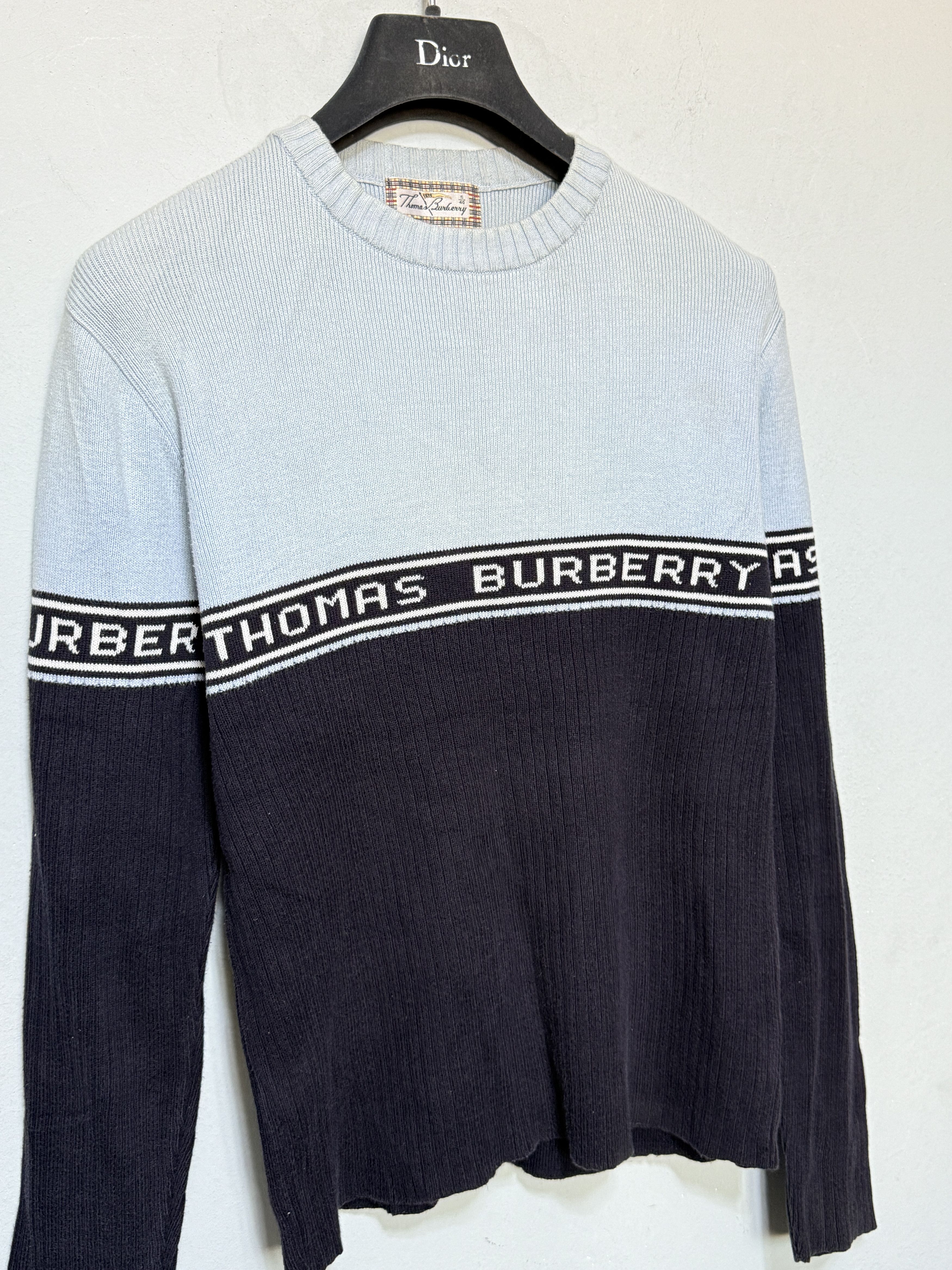 Burberry 🔥 Thomas Burberry navy crew neck size s Size S / US 4 / IT 40 - 2 Thumbnail