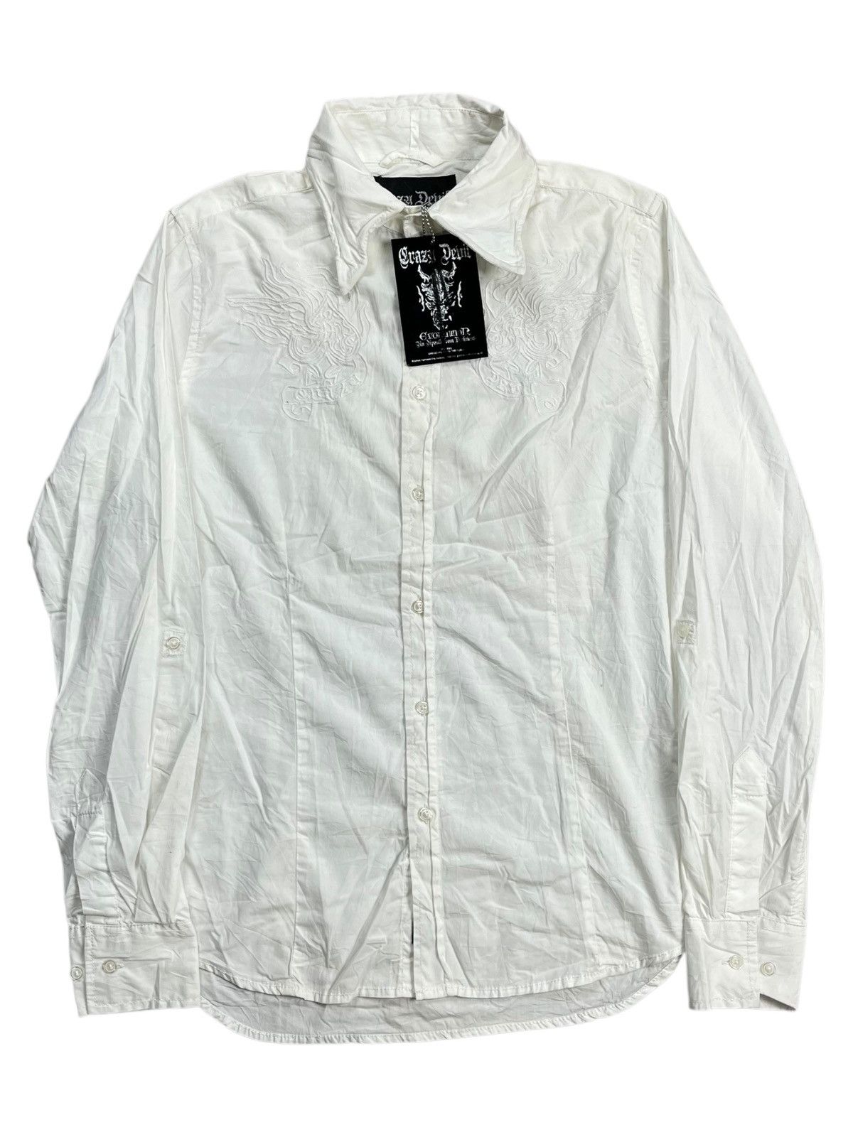 20471120 2000s Crazy Devil - Vkei Style Embroidery Button Shirt Size US M / EU 48-50 / 2 - 2 Thumbnail