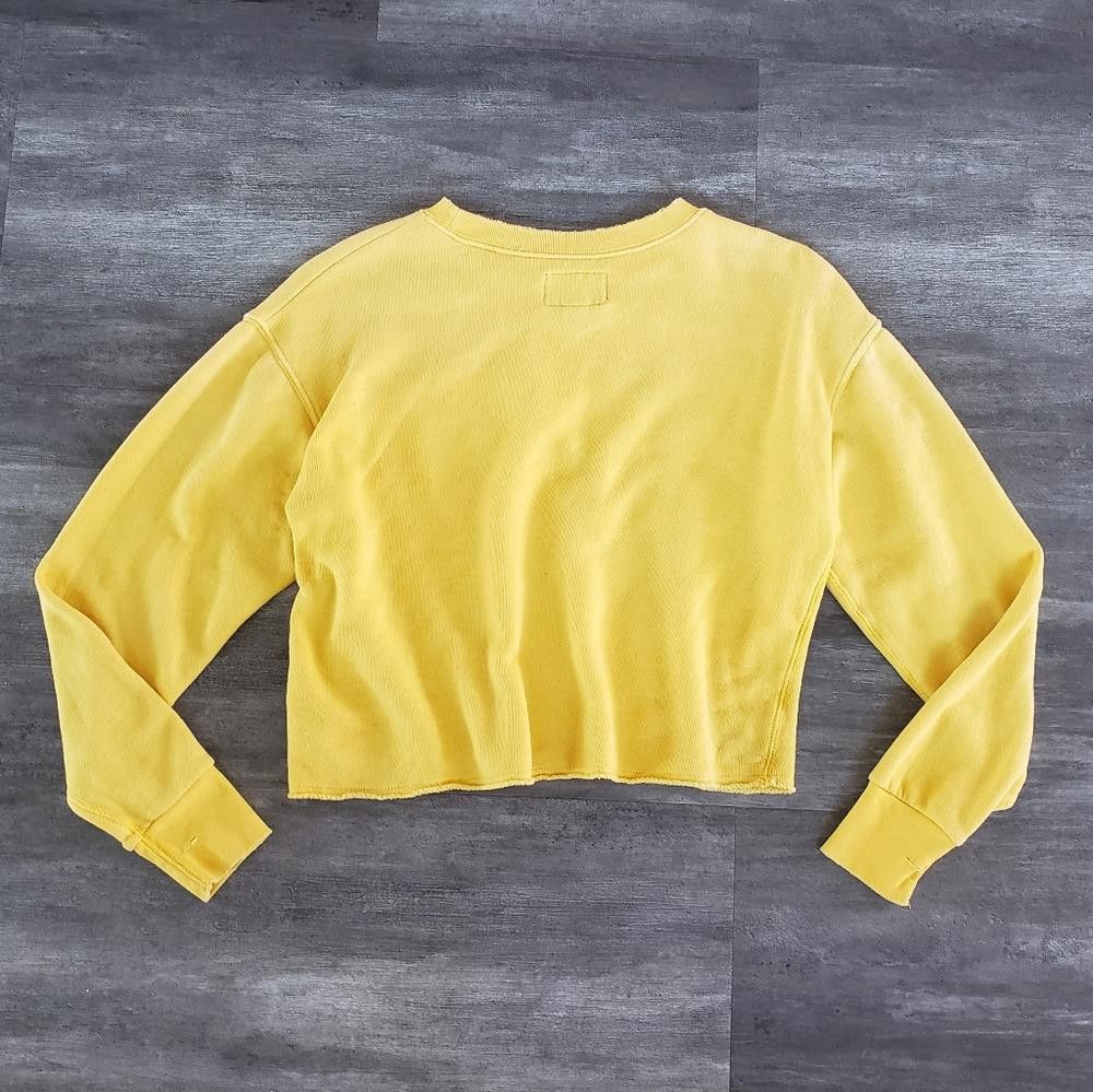 Designer Yellow Distressed AEO Sweater Long Sleeve Size S / US 4 / IT 40 - 2 Thumbnail