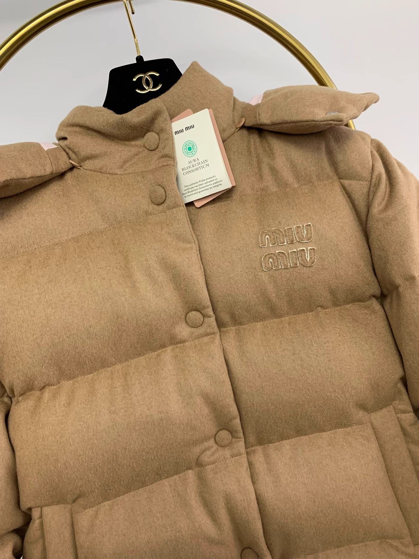 Miu Miu MIU MIU Khaki Removable Hood Down Jacket 38 New Size S / US 4 / IT 40 - 2 Thumbnail