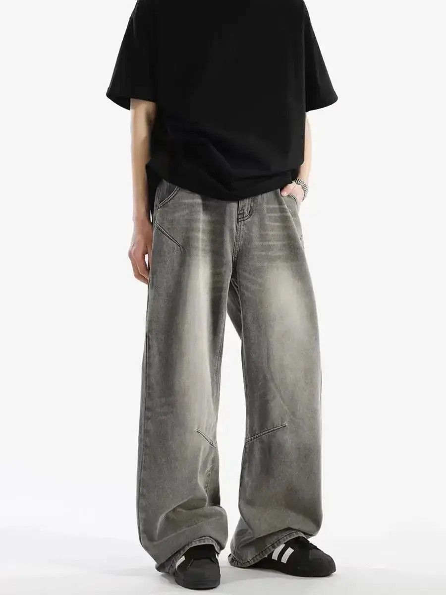 Japanese Brand High street washed and distressed baggy jeans Size US 32 / EU 48 - 4 Thumbnail