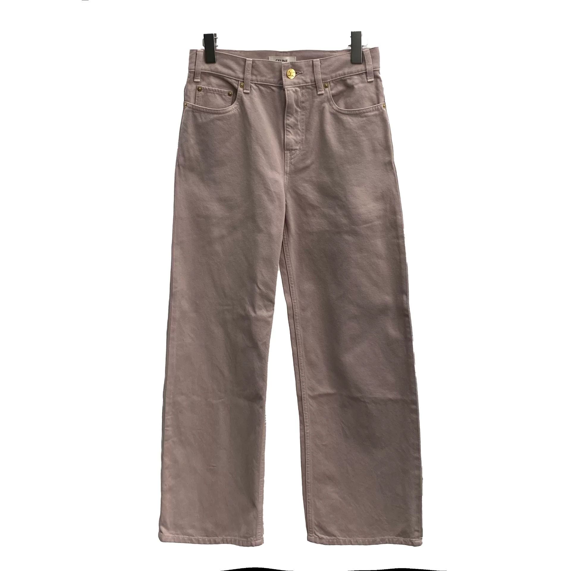 Celine Celine Gray-Pink Gold Button Straight Jeans 26 Size 26" / US 2 / IT 38 - 1 Thumbnail