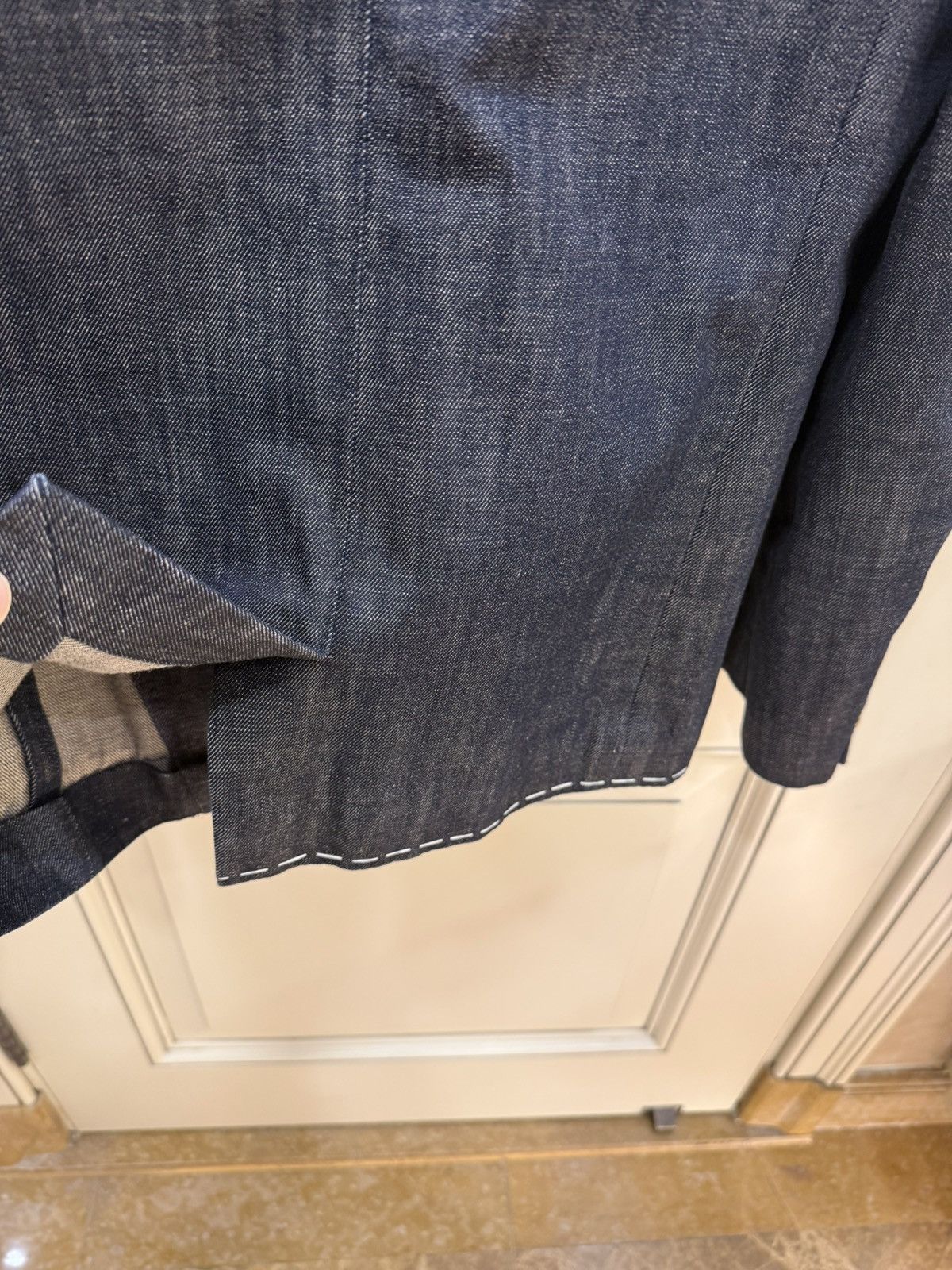 Versace stiching details denim blazer size46 Size 46R - 13 Thumbnail