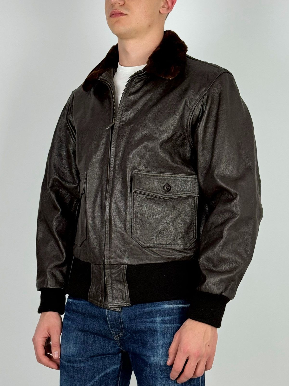 Vintage Vintage G.T.H Leathers G1 USN Flight Jacket Size US XL / EU 56 / 4 - 2 Thumbnail