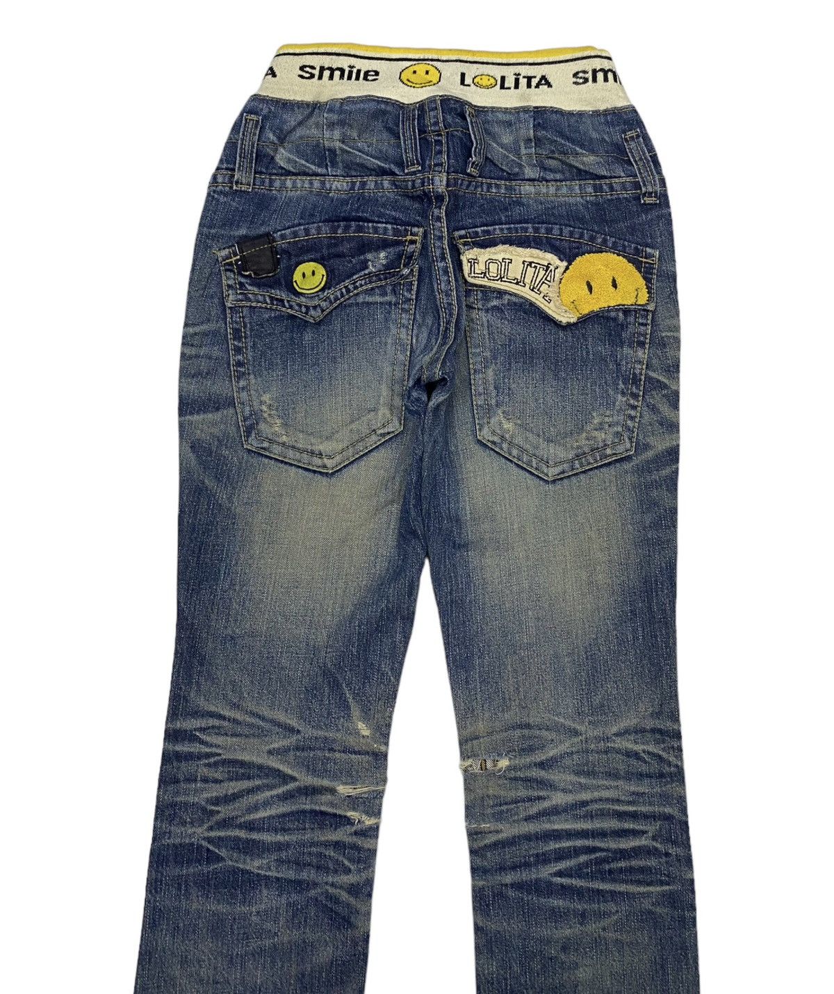 Kapital 🔥LOLITA SMILE WAISTBAND DISTRESS DENIM JEANS KAPITAL SMILE Size 27" / US 4 / IT 40 - 3 Thumbnail