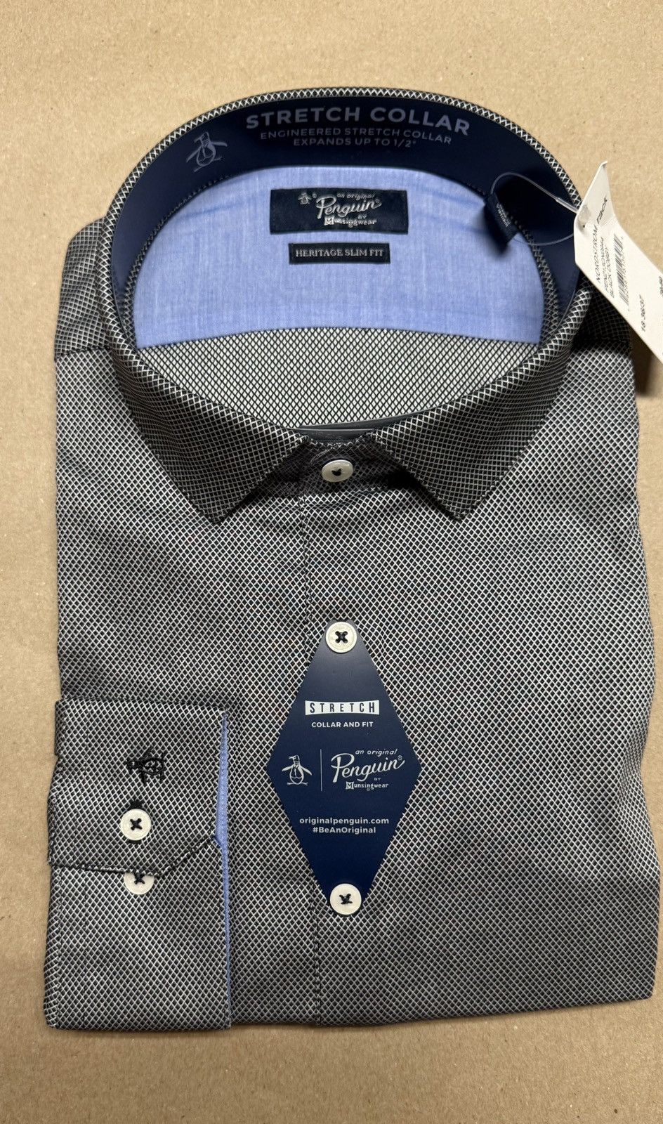Original Penguin Penguin Heritage Slim Fit Men's 18 36/37 Button-Up XXL NEW! Size US XXL / EU 58 / 5 - 1 Thumbnail
