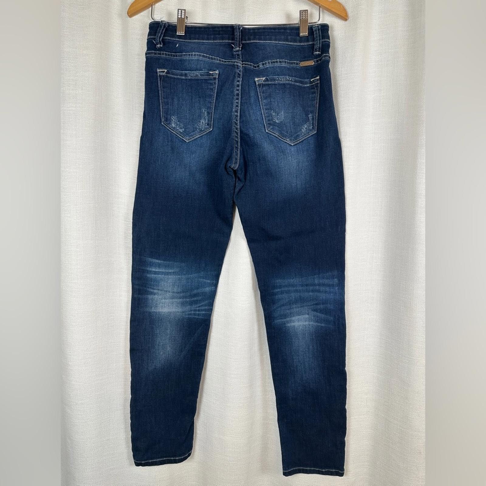 Kancan USA Kancan 28 9 Jeans Women’s stretch EUC Midrise Distressed Size 29" - 4 Thumbnail