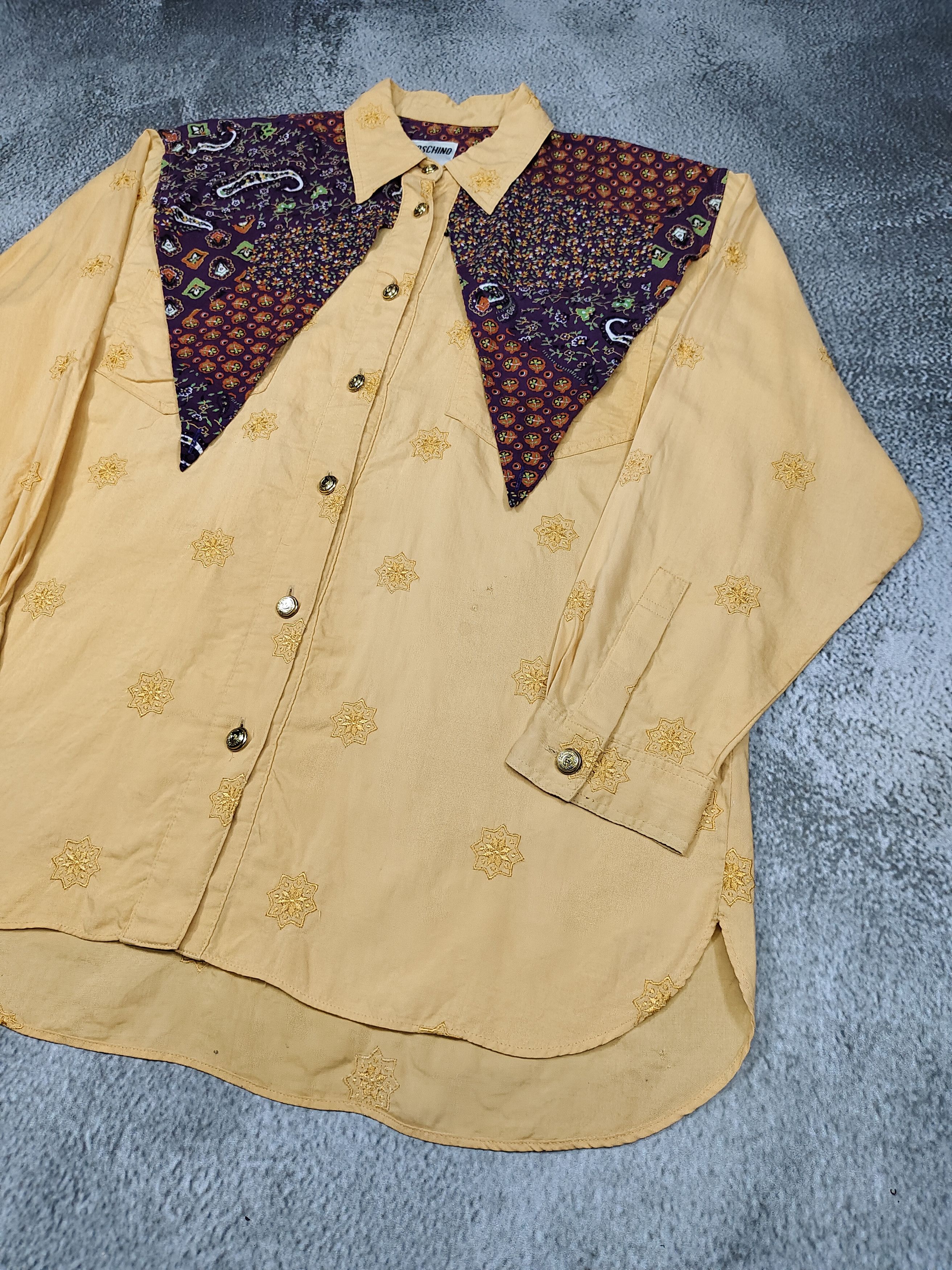 Moschino 90s Moschino- Archive Paisley Bandana Panel Rayon Shirt Size M / US 6-8 / IT 42-44 - 2 Thumbnail