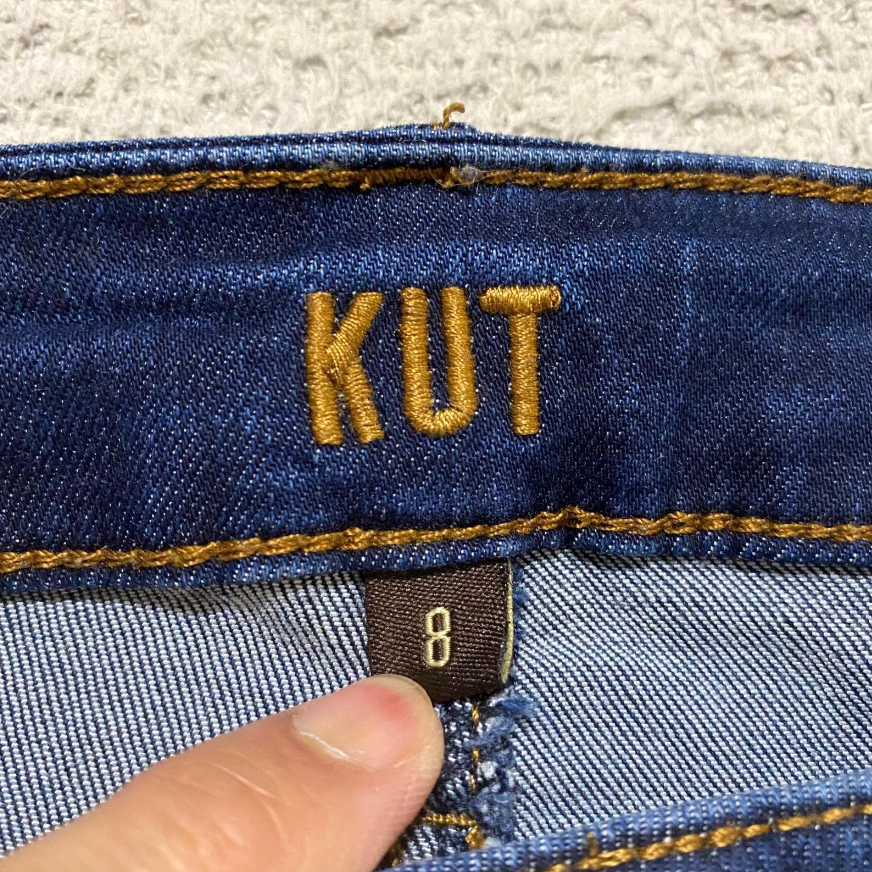 Vintage KUT from the Kloth Jeans Womens 8 Blue Denim Dark Wash Skinny High Rise Button Zip Size 30" / US 8 / IT 44 - 3 Thumbnail