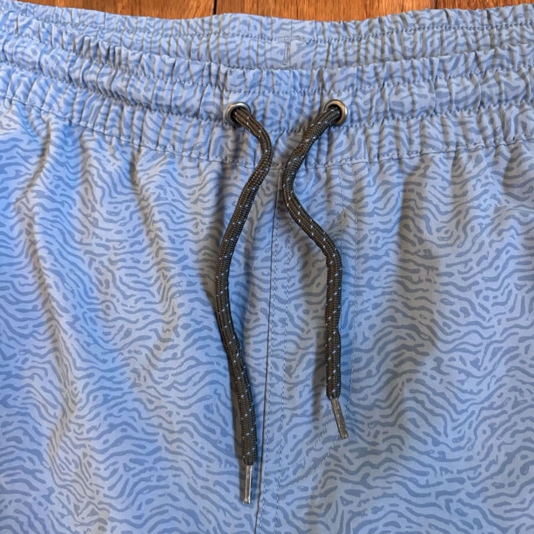 Vintage Free Fly Athletic Shorts Mens 3XL Blue Pattern Workout Lined Drawstring 8" Size US 39 - 3 Thumbnail