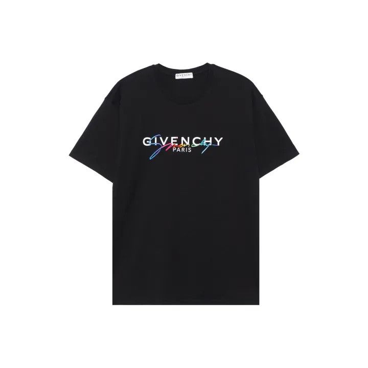 Givenchy Givenchy Black Embroidered Cotton T-Shirt for Men Size US M / EU 48-50 / 2 - 1 Thumbnail