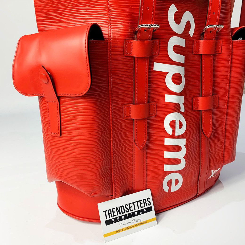 Louis Vuitton × Supreme Louis Vuitton x Supreme Christopher backpack red leather LV Size ONE SIZE - 3 Thumbnail