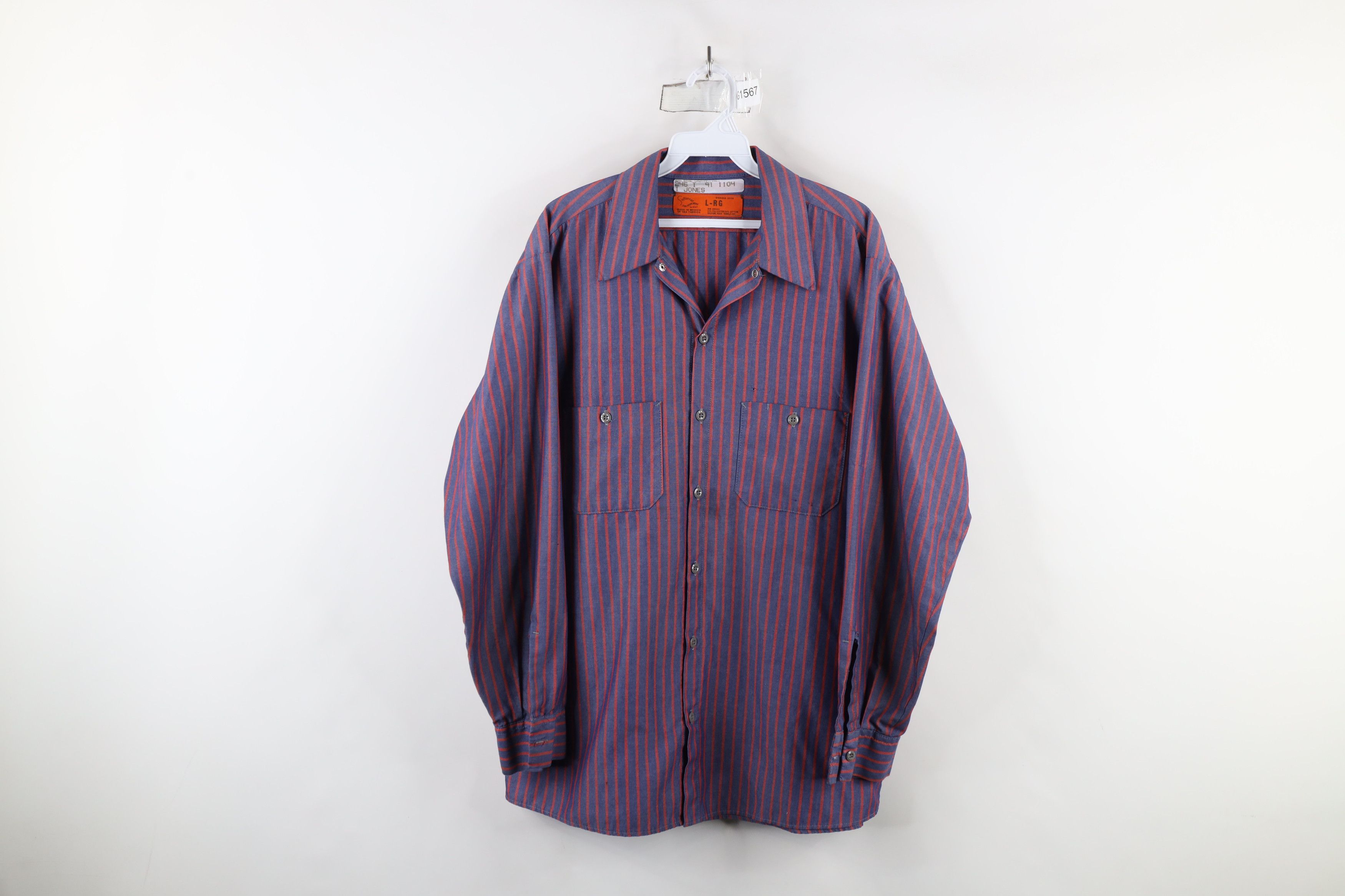 Vintage Vintage 90s Streetwear Workwear Mechanic Button Shirt Size US L / EU 52-54 / 3 - 1 Thumbnail