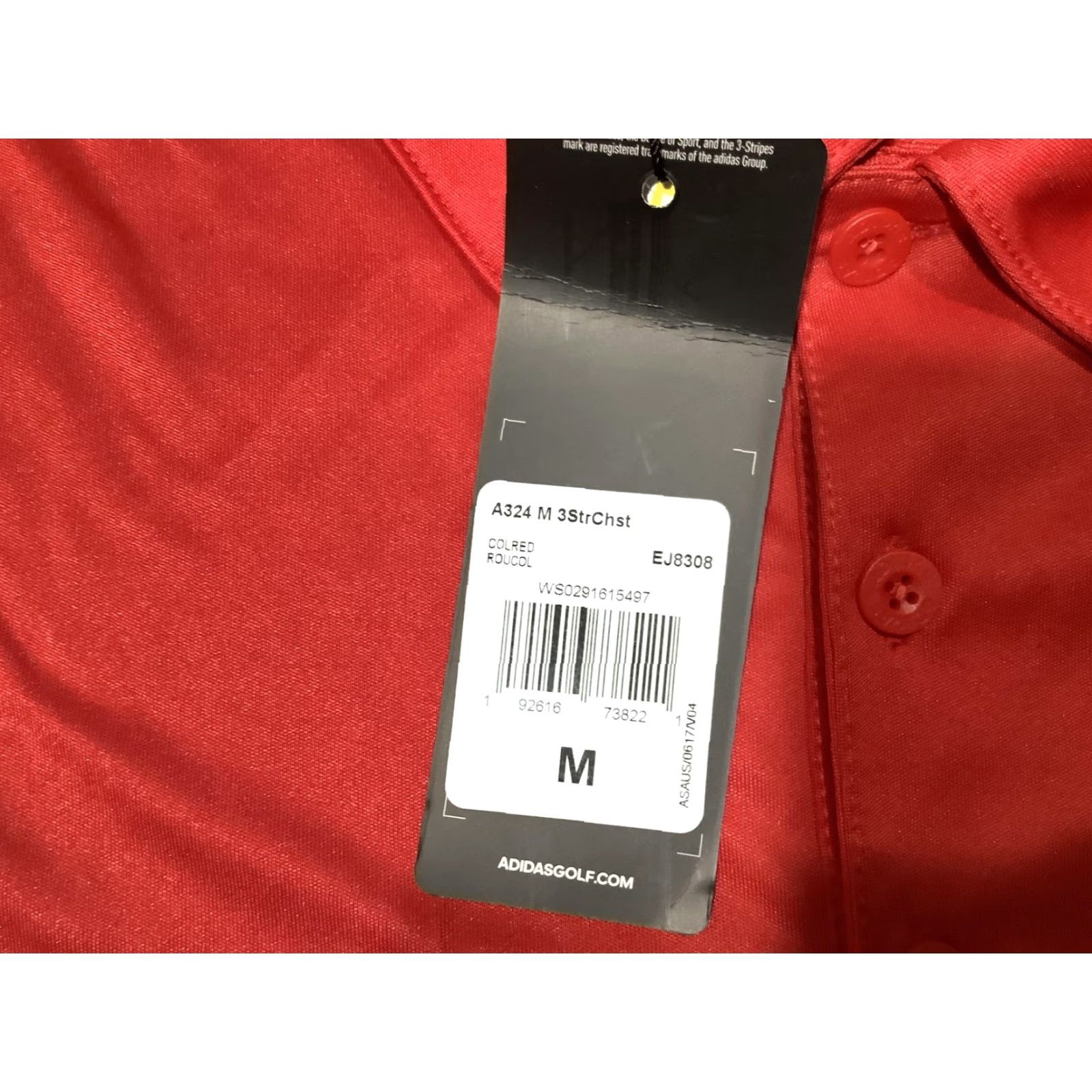 Adidas Adidas Golf Polo Shirt Mens M Red 3 Stripe Chest UPF 50 Performance Shirt Size US M / EU 48-50 / 2 - 5 Thumbnail