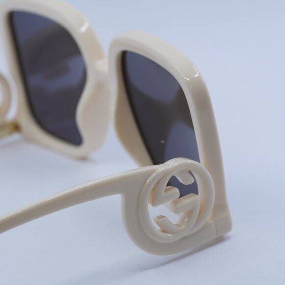 Gucci 🕶️ New Gucci GG1326S 009 Sunglasses - Ivory Frame Size ONE SIZE - 5 Thumbnail