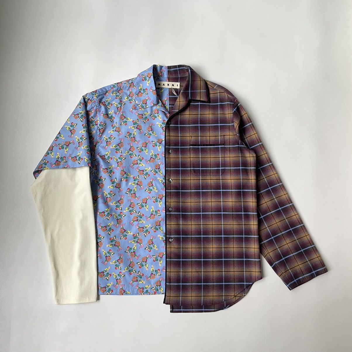 Marni A/W 22 Split Print Camp Collar Shirt Size US M / EU 48-50 / 2 - 1 Thumbnail