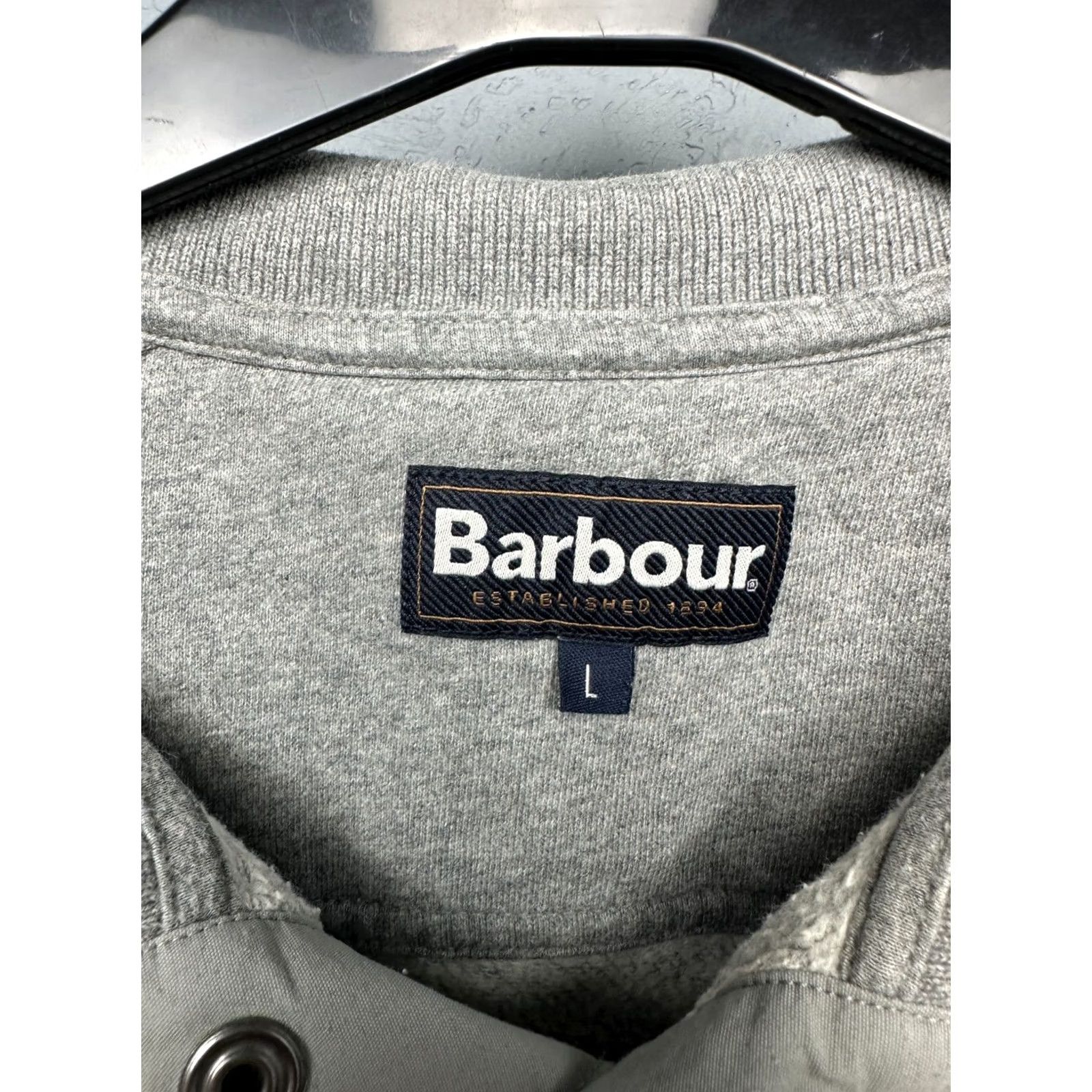 Barbour Barbour Sweater Shirt Mens 1/4 Zip 1/4 Zip Sweatshirt Size L Gray Cotton Logo Pullover Vintage: No Size US L / EU 52-54 / 3 - 4 Thumbnail