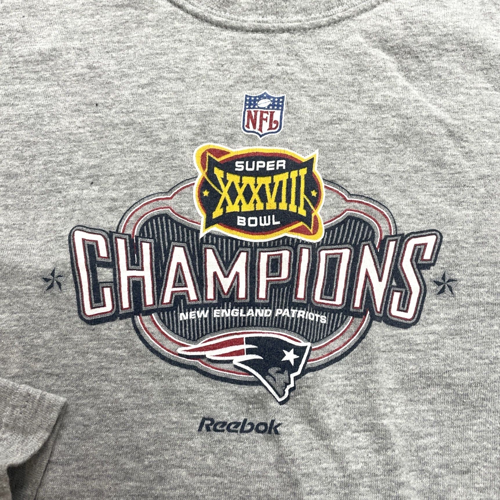 Reebok VINTAGE Reebok Shirt Women’s M Gray Long Sleeve Patriots XXXVIII Champions Shirt Women’s Medium Gray Long Sleeve Patriots Champions Vintage Size M / US 6-8 / IT 42-44 - 2 Thumbnail