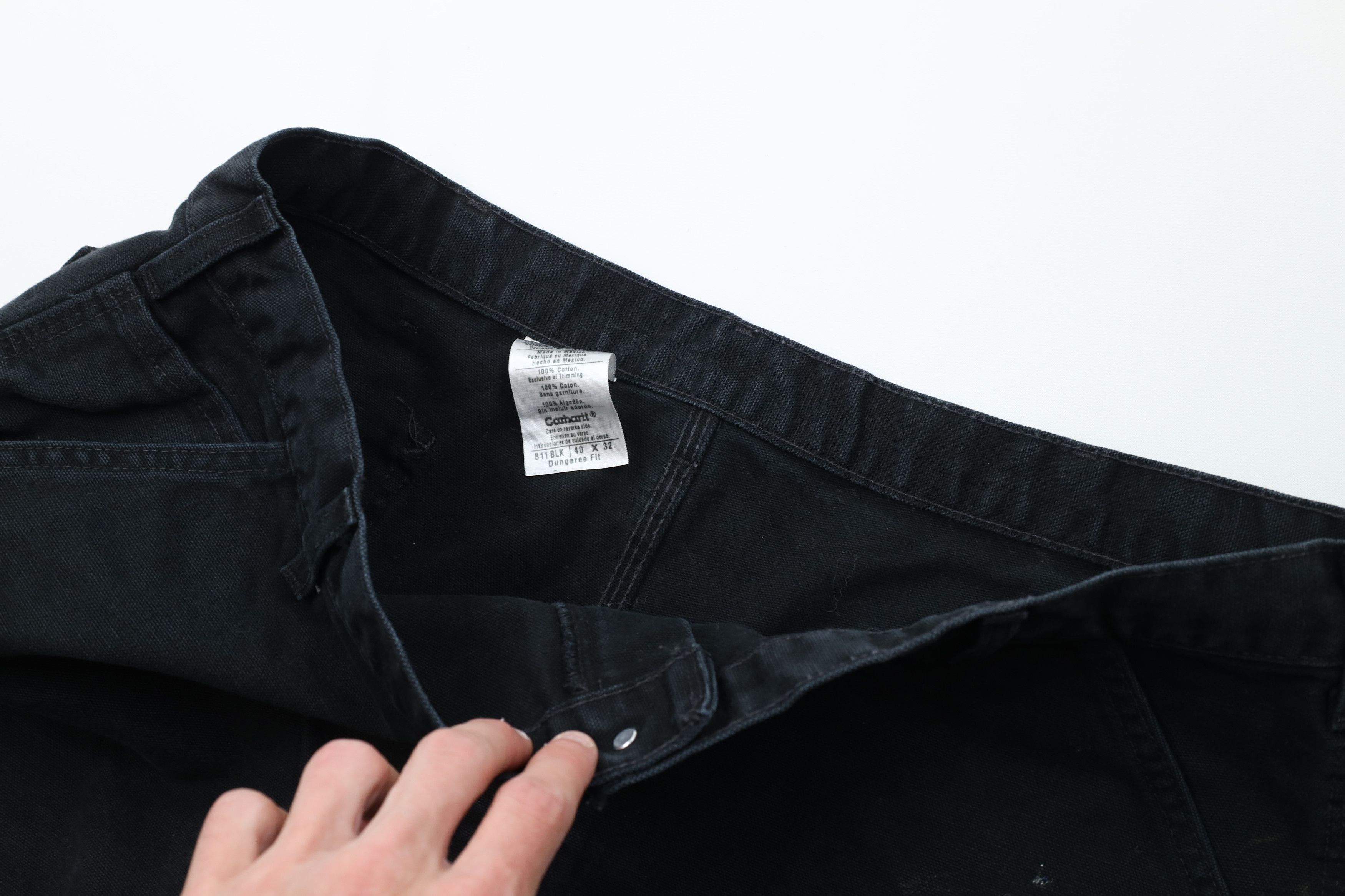 Carhartt Vintage Y2K Carhartt Canvas Wide Leg Dungaree Pants Black Size US 40 / EU 56 - 10 Thumbnail