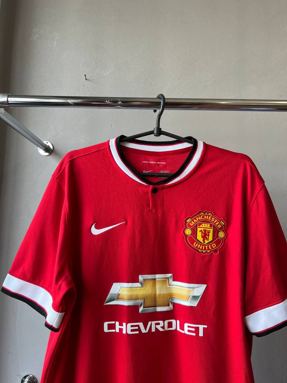 Nike 2014/15 MANCHESTER UNITED HOME SOCCER JERSEY FOOTBALL SHIRT Size US L / EU 52-54 / 3 - 4 Thumbnail