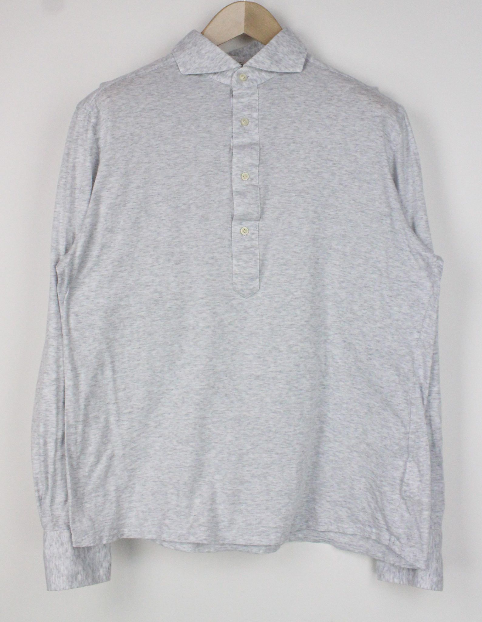 Suitsupply 41/42/16/16 1/2 Grey Extra Slim Cotton Polo 72768 Size 42R - 1 Thumbnail