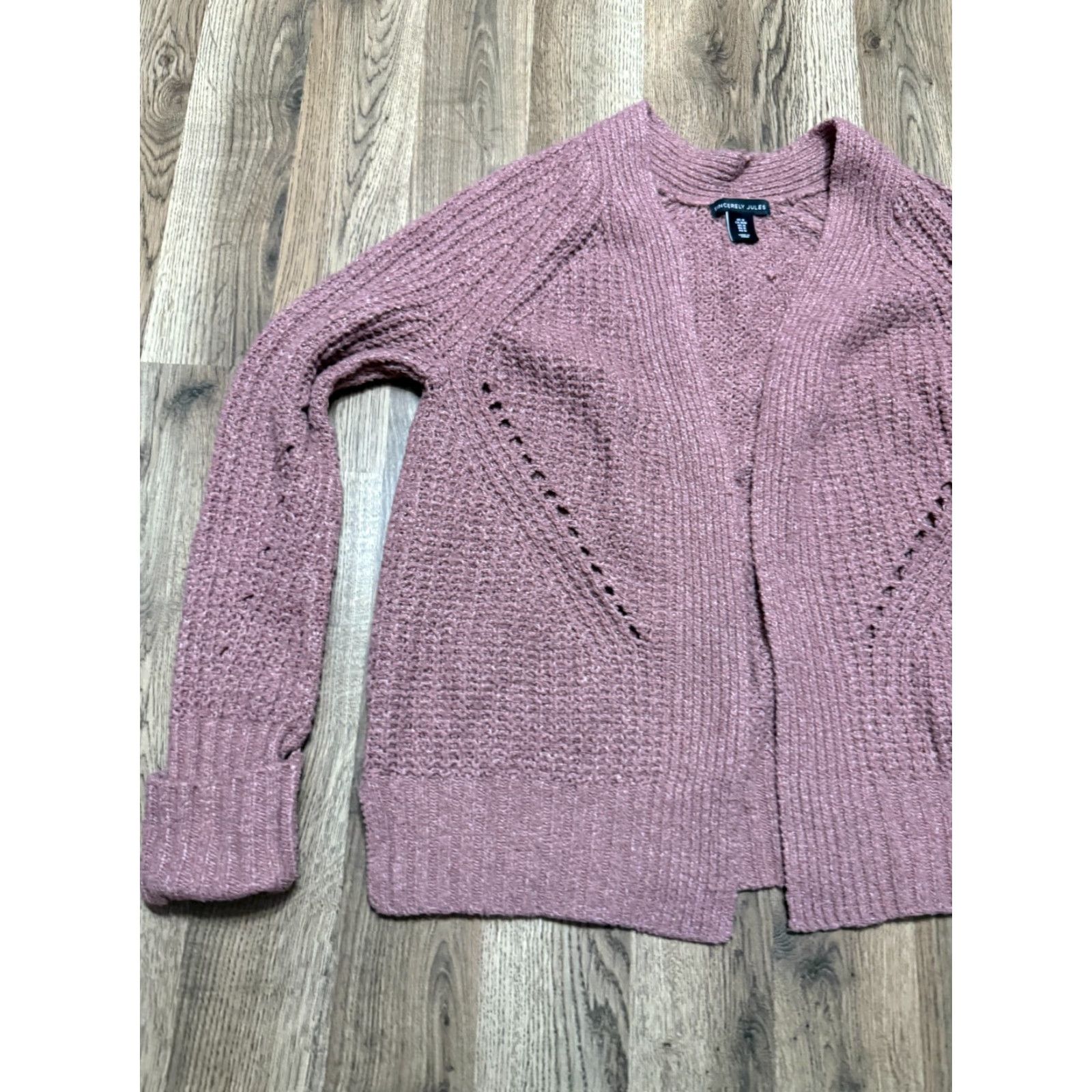 Pinko VINTAGE? No — Sincerely Jules Sweater Cardigan Pink Long Sleeve Open Women's Medium" Size M / US 6-8 / IT 42-44 - 3 Thumbnail
