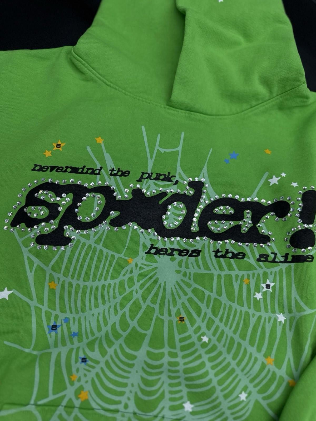 Sp5der Sp5der Worldwide Green Slime Stone Crystal Hoodie Size (XL) Size US XL / EU 56 / 4 - 5 Thumbnail