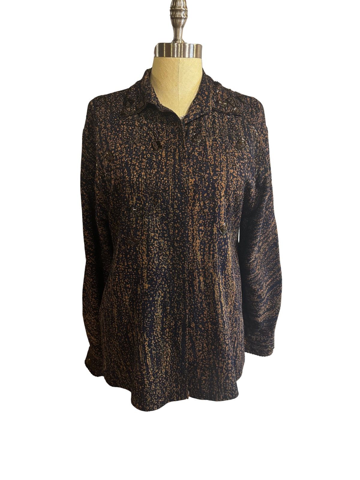 Other Women’s brown Blouse with beads.wt1998 Size S / US 4 / IT 40 - 1 Thumbnail
