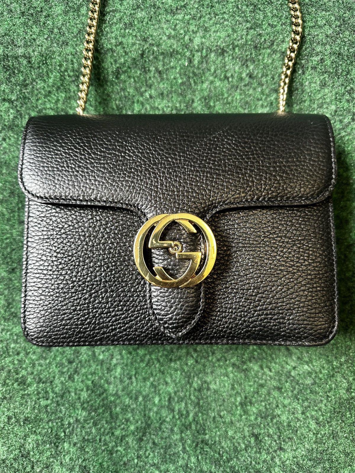 Gucci Gucci GG Interlocking Black Leather Shoulder Bag - 510304 Size ONE SIZE - 11 Thumbnail