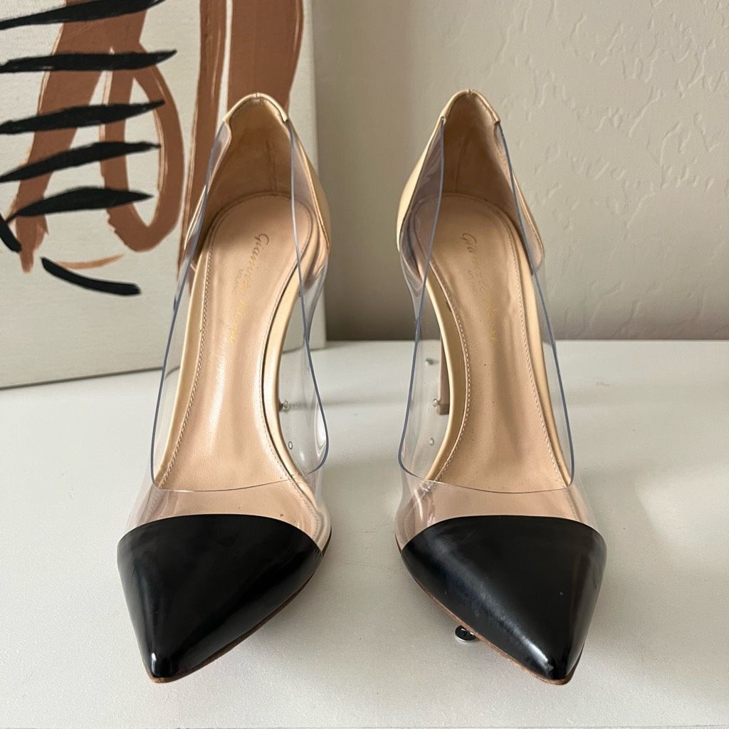 Gianvito Rossi Gianvito Rossi Plexi 105 Black Nude Leather Stiletto Heel PV Size US 6 / IT 36 - 2 Thumbnail