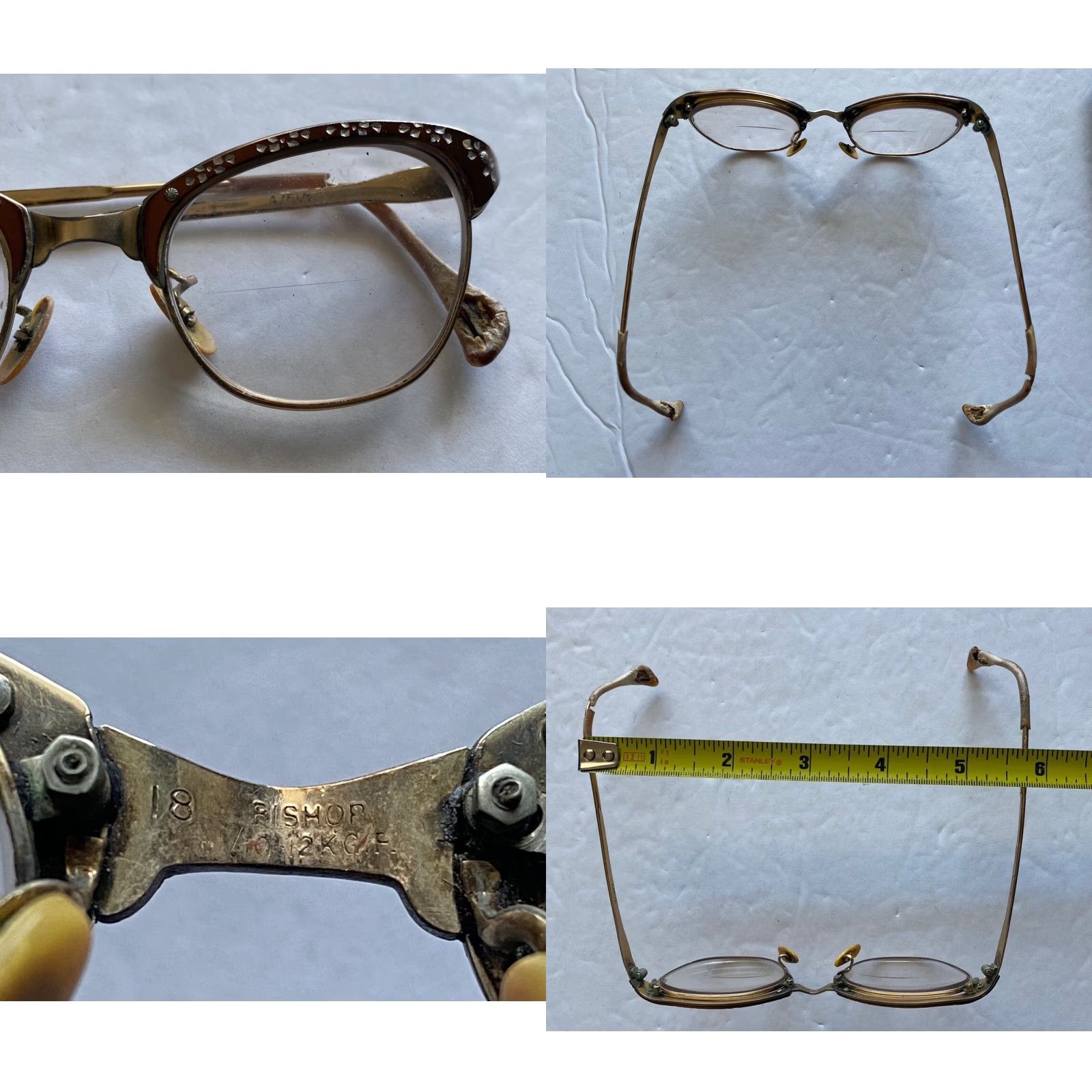 Vintage VINTAGE 12 Kt GF Gold Filled Bishop Glasses Kreisler Quality Clip Metal Frame Gold Mens Women? Size ONE SIZE - 8 Thumbnail