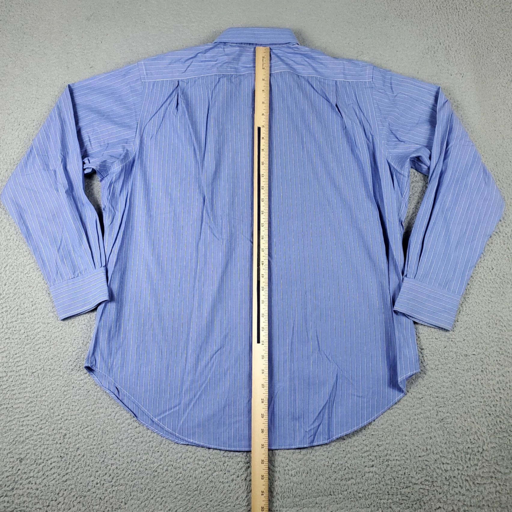 Ralph Lauren Ralph Lauren Shirt Mens 16.5 Blue Striped Dress Shirt Button-Down Long Sleeve Cotton Woven Regular Classic Size 42R - 7 Thumbnail