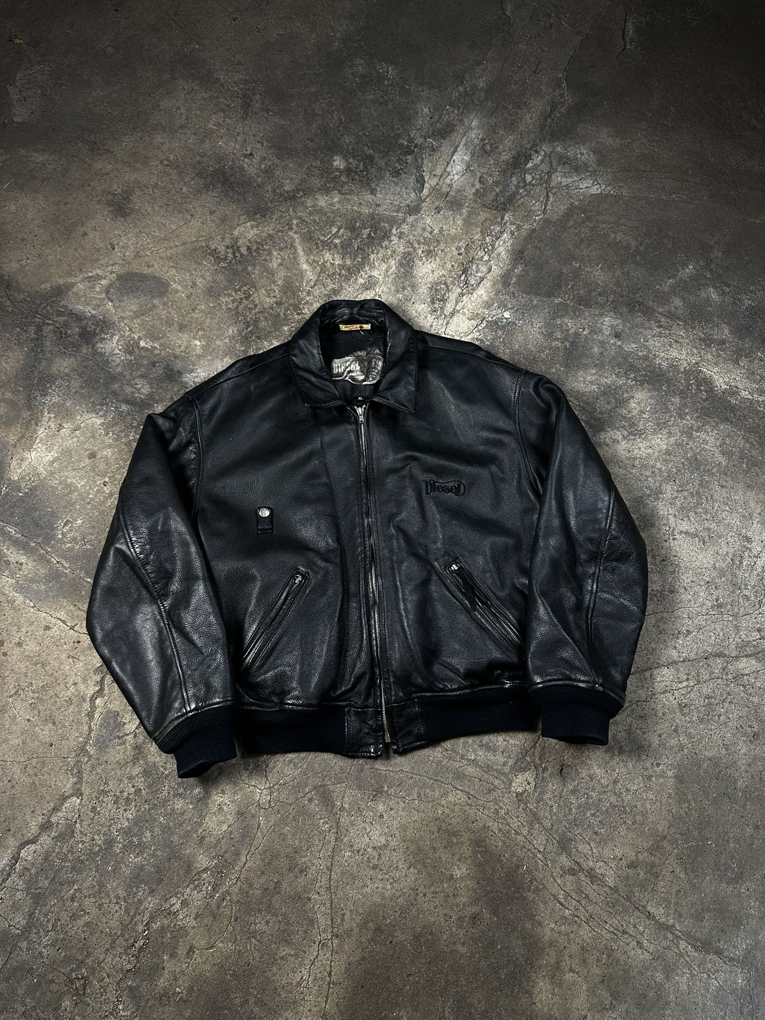 Avant Garde × Diesel Vintage Rare Diesel Y2K Leather Bomber
