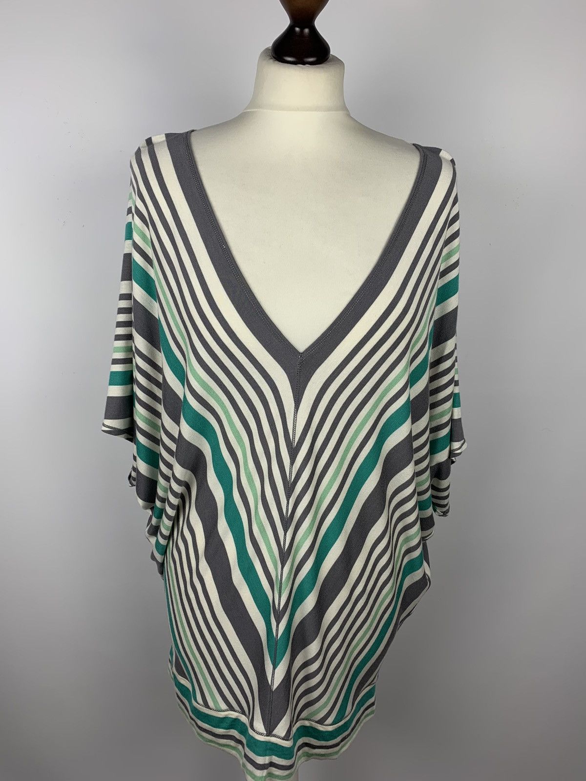 Max Mara Max Studio Striped Top T-Shirt Tunica Women's Size XL V-Neck Size XL / US 12-14 / IT 48-50 - 14 Thumbnail
