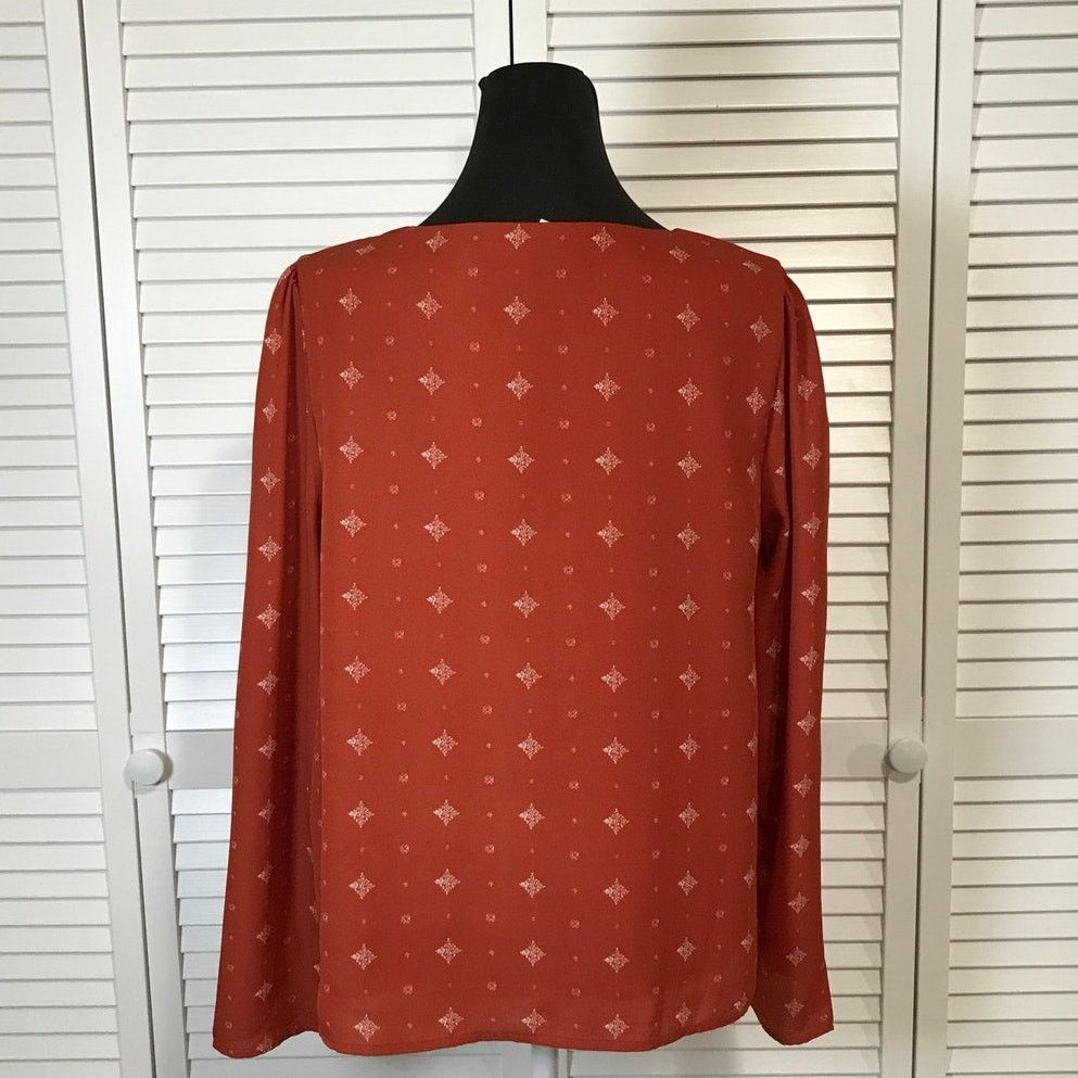 Other Blue Rain Boho Retro Orange Relaxed Lined Blouse M Size M / US 6-8 / IT 42-44 - 3 Thumbnail