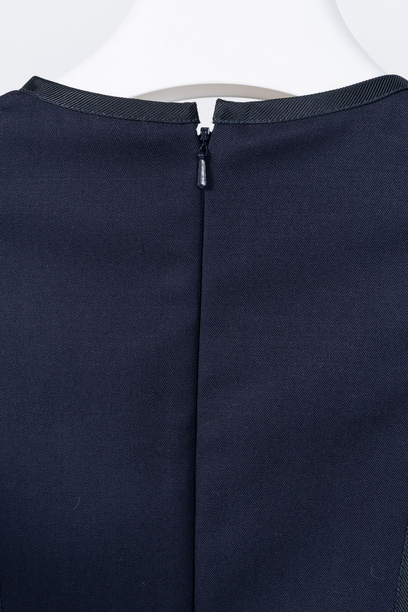 Moschino Moschino PF/23 Navy Wool Inside-Out Shift Dress Size M / US 6-8 / IT 42-44 - 7 Thumbnail