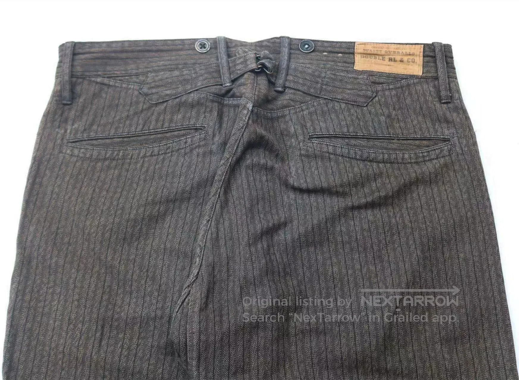 RRL Ralph Lauren RRL Striped Overalls Straight Cargo Pants. Size US 32 / EU 48 - 5 Thumbnail
