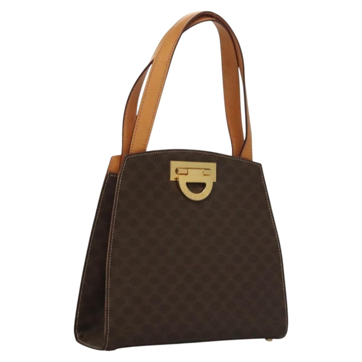 Celine CELINE Macadam Canvas Hand Bag Pvc Leather Brown Gold Size ONE SIZE - 1 Thumbnail