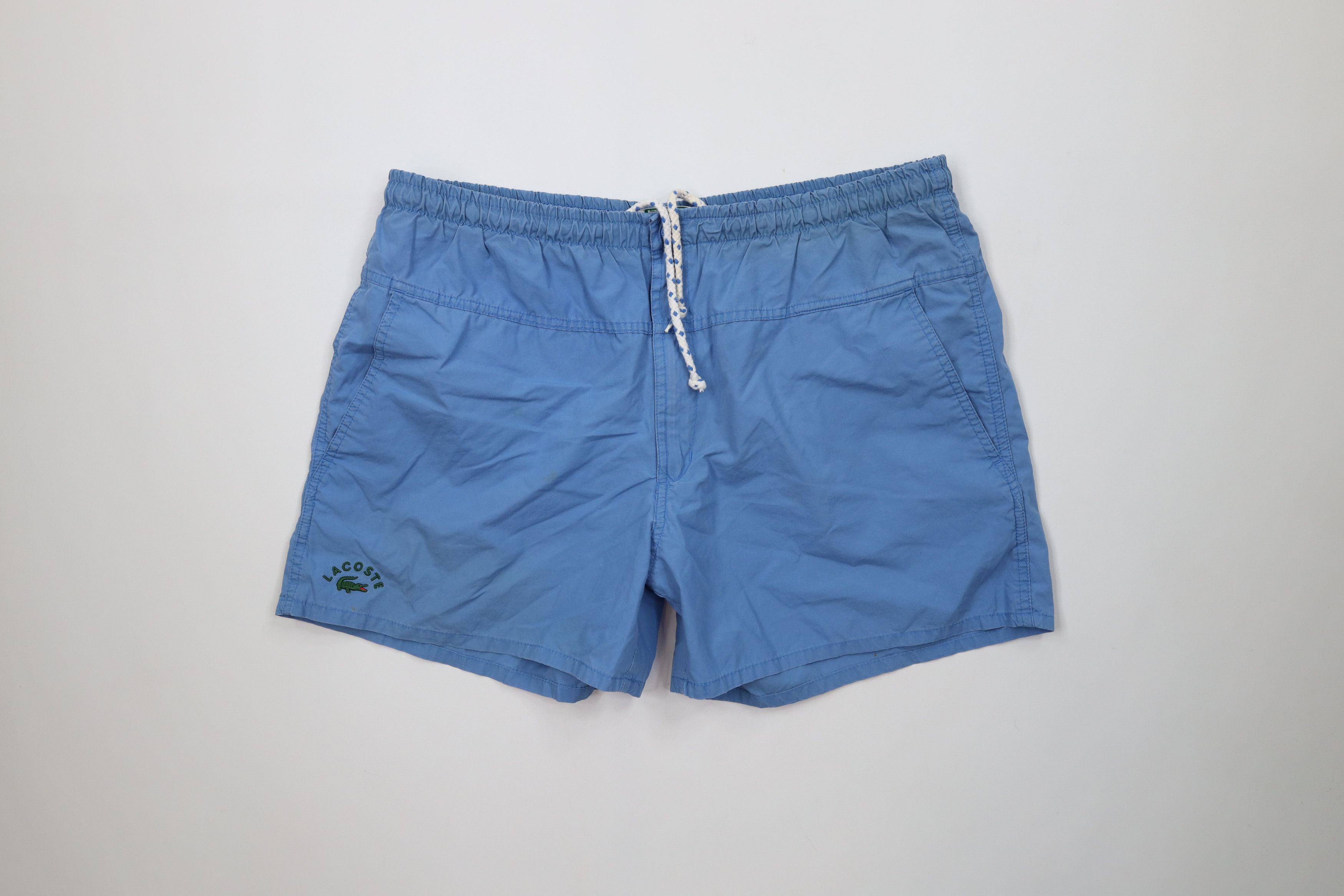 Lacoste Vintage 80s Izod Lacoste Spell Out Croc Lined Shorts Trunks Size US 34 / EU 50 - 1 Thumbnail