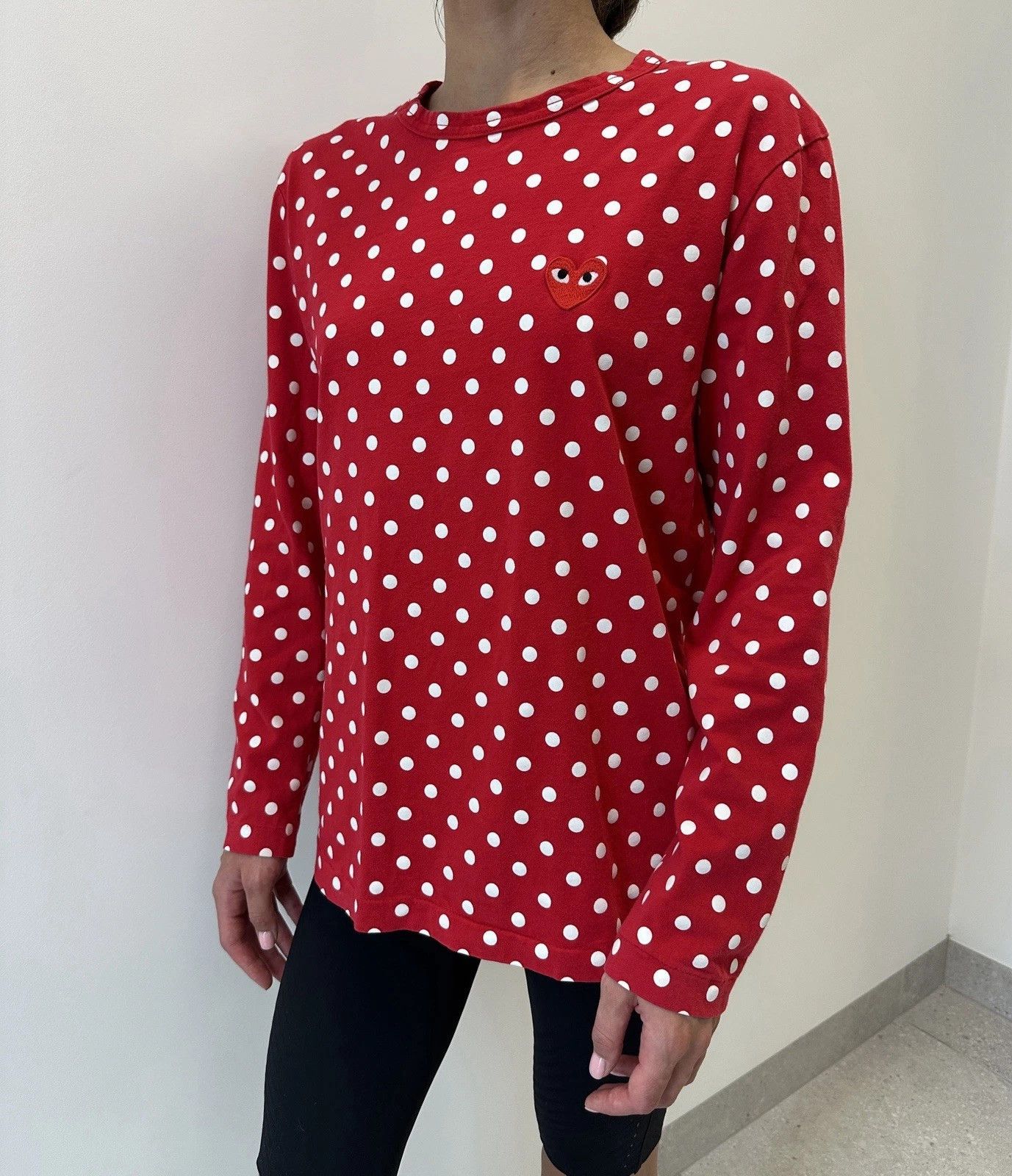 Comme des Garcons PLAY Play Comme Des Garcons Womens Red Polka Dot Long Sleeve Top Size L / US 10 / IT 46 - 5 Thumbnail