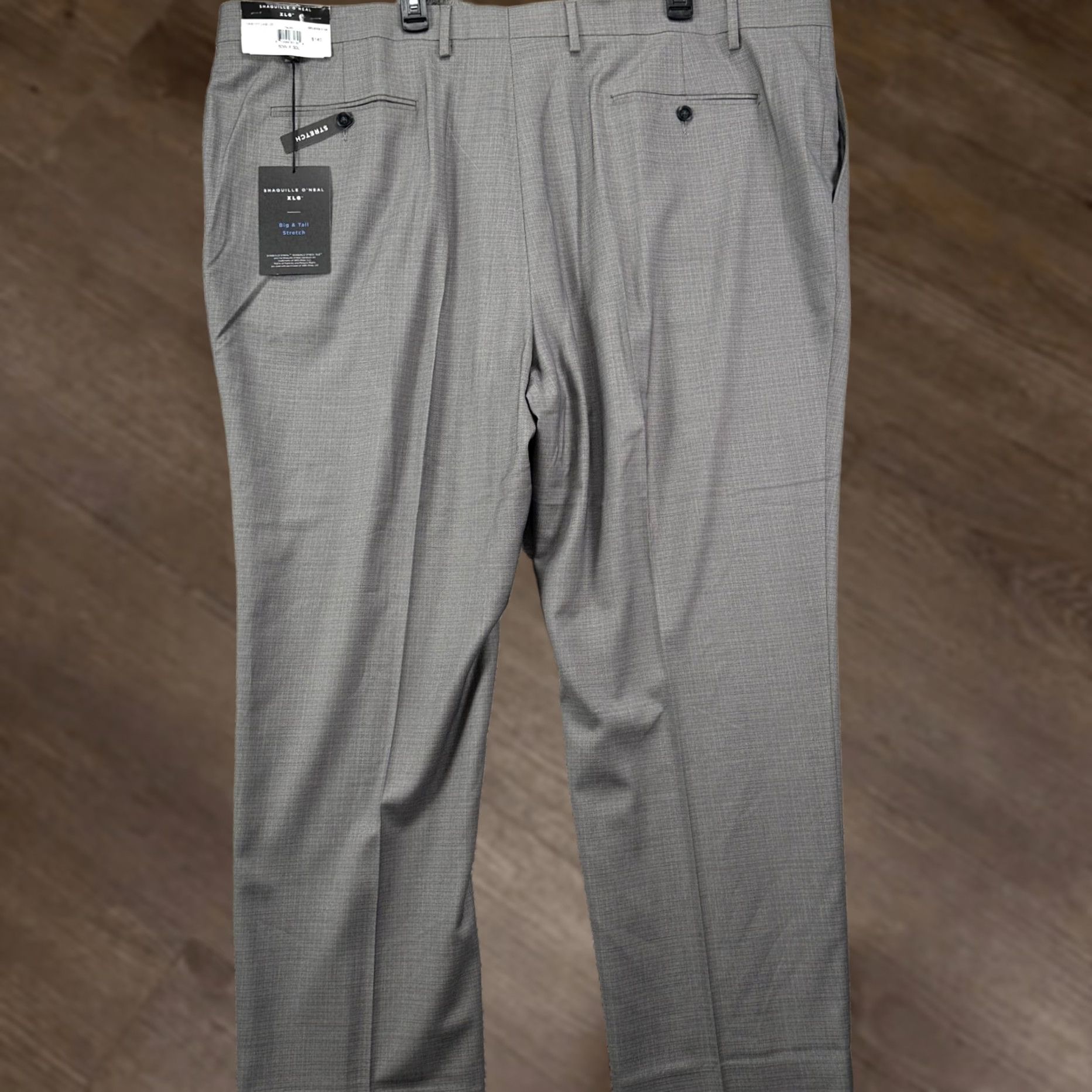 Vintage Shaquille O'neal Dress Pants Mens XL Gray Plaid Flat Front Stretch Big Tall 50in Waist 31in Inseam Size US 36 / EU 52 - 1 Thumbnail