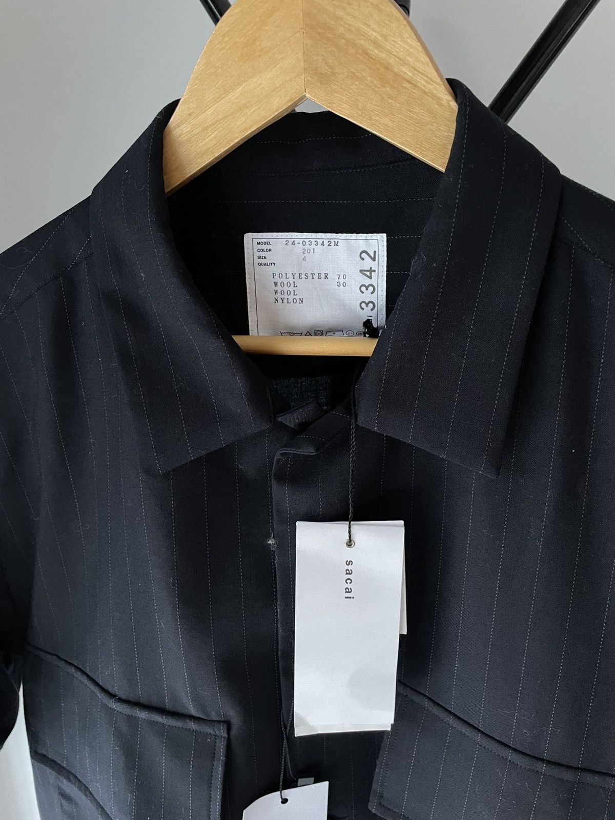 Sacai SACAI CHALK STRIPE SHIRT Size US L / EU 52-54 / 3 - 3 Thumbnail