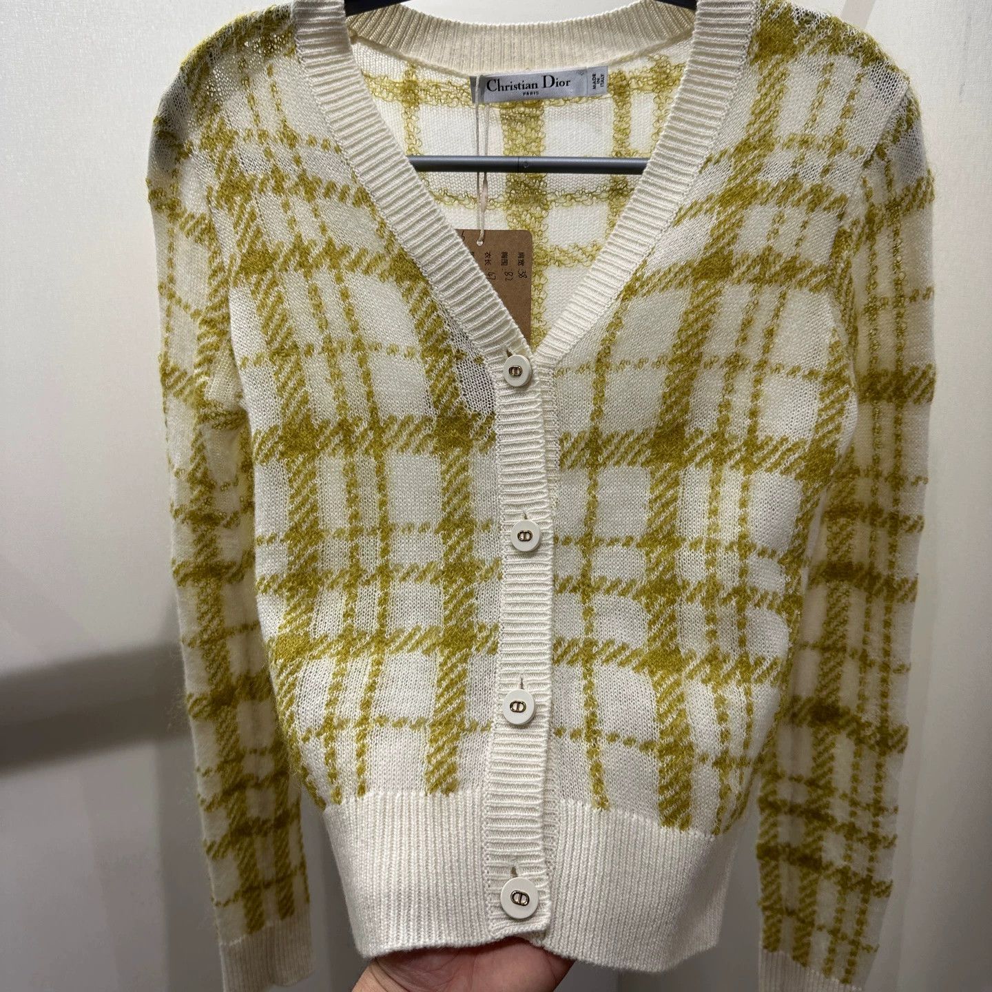 Christian Dior Monsieur Dior mar216 Check CD button Wool Mohair cardigan 36 Size XS / US 0-2 / IT 36-38 - 6 Thumbnail