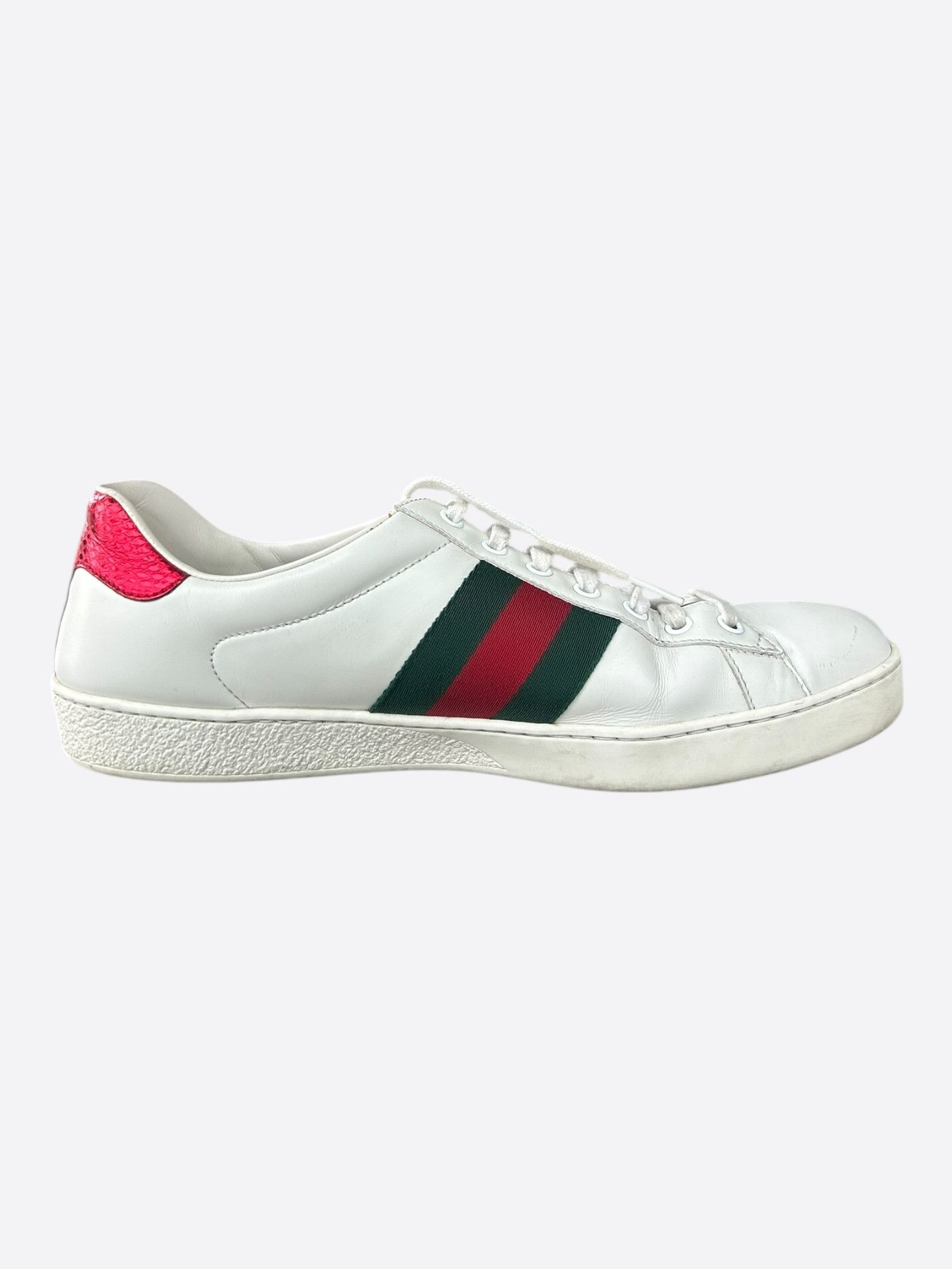 Gucci Gucci White Green & Red Snake Striped Ace Sneaker Size US 10 / EU 43 - 5 Thumbnail