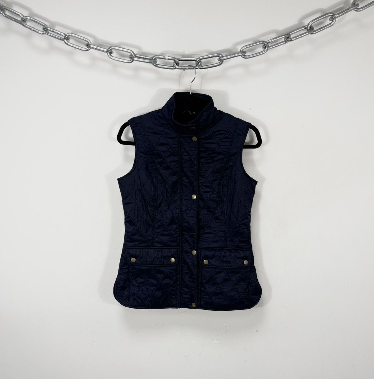 Barbour Barbour Wray Gilet Women’s Navy Blue Diamond Quilted Vest Size S / US 4 / IT 40 - 1 Thumbnail