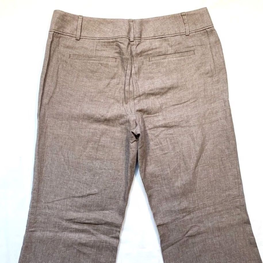 Ann Taylor Ann Taylor Loft Marisa Trouser Dress Pants Womens 12 Linen Rayon Straight NWT Brown Heather Casual Workwear Dress Pants Womens 12 Mens Women Size 34" / US 12 / IT 48 - 7 Thumbnail